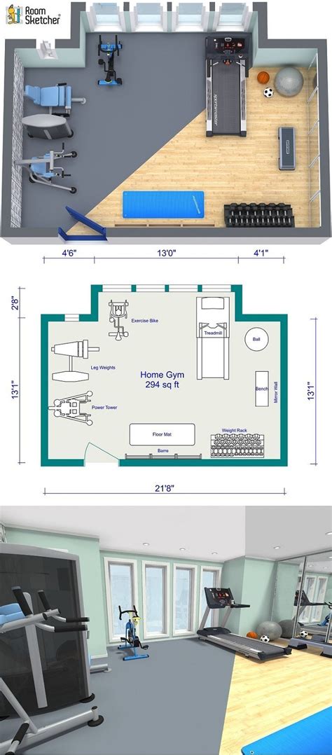 Design a Room with RoomSketcher | Gym room at home, Home gym design ...