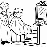 Coloring Page Of A Barber Cutting Mans Hair Download Or Print For Free sketch template