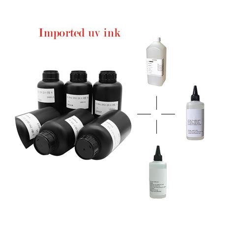 Imported uv ink for UV printer 6*500ml UV ink +1*Cleaning liquid(500ml ...