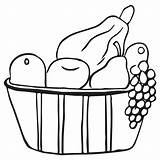 Fruit Basket Coloring Page For Kids Vector Illustration EPS And Image  sketch template