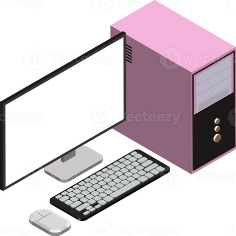 desktop computer illustration in 3D isometric style 14375045 PNG