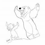 Happy Kenai And Koda Coloring Page For Kids  Free Brother Bear sketch template