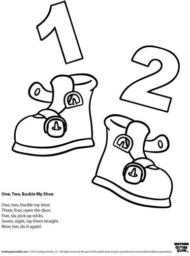 One Two Buckle My Shoe Coloring Page