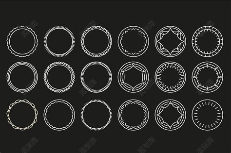 圆形简约线条边框图片素材免费下载 - 觅知网