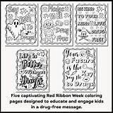 Red Ribbon Week Printable Coloring Pages 2023 October Activities sketch template