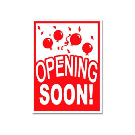 Sign "Opening Soon" Card Stock | Diamond Store Fixtures