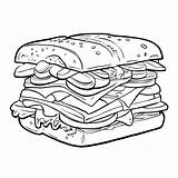 Download Black And White Sandwich Illustration Coloring Pages Online  sketch template
