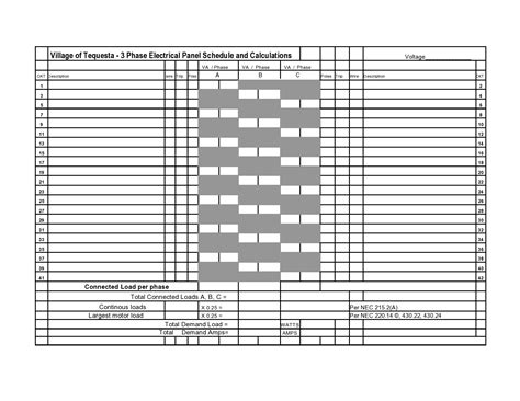 38 fillable panel schedule template