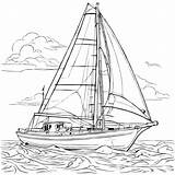 Segelboot Im Ozean Ausmalbild Coloring Pages Online Herunterladen  sketch template