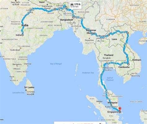 Is this road trip from India to Singapore covering entire South-East Asia in the below mentioned ...