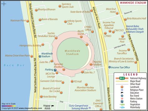 Wankhede Stadium Map, Mumbai | Location of Wankhede Stadium