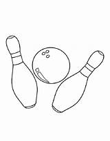 Bowling Pin And Ball Coloring Page sketch template