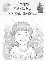 Happy Birthday To My Brother Coloring Pages  2 By Varaporn Shop sketch template