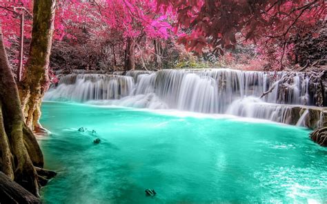 Waterfall Peaceful Scenery Wallpaper Hd