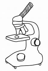 Microscope Clipart Line Clip Microscopes Cartoon Coloring Simple Pages  sketch template