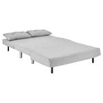 ALGO 2-Seater Small Double Folding Sofa Bed with Cushion Grey Fabric | daals