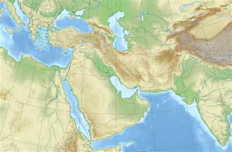 Middle East - topographic • Map • PopulationData.net