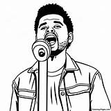 The Weeknd Singing Into A Microphone Coloring Page  Pagescom sketch template