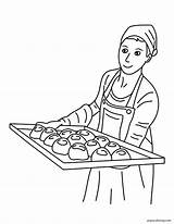 Panadero Boulanger Panaderia Coloriage Ocupaciones Panaderos  sketch template