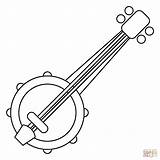Banjo Kleurplaat Malvorlage Tocando Instrumentos Colorir Musicais  sketch template