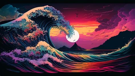 vaporwave The Great Wave off Kanagawa Katsushika Hokusai - YouTube