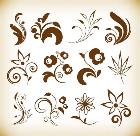 Flower floral design elements vector set Vectors graphic art designs in editable .ai .eps .svg ...