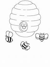 Beehive And Adorable Bees Coloring Page  Free Printable Pages sketch template