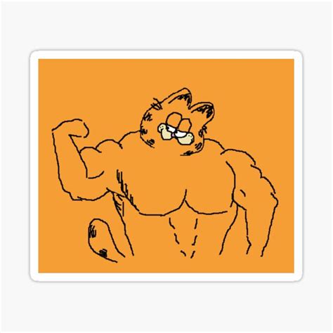 "Buff Garfield" Sticker for Sale by Offline77 | Redbubble