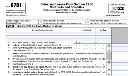 IRS Form 6781 Instructions - Section 1256 Contracts & Straddles