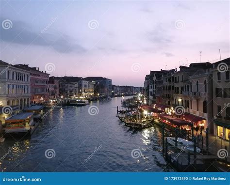 Night in the Grand Canal of Venice-Italy Editorial Image - Image of ...