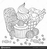 Dessert Coloring Pages Printable Adults sketch template