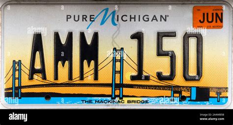 Michigan License Plate, USA Stock Photo - Alamy