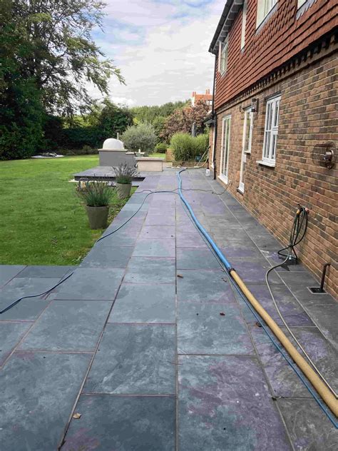 Problem Slate Patio Resolved in South Kent - Stone Cleaning and ...