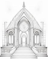 Gothic Sundial Printable Coloring Page  Premium AI Generated Image sketch template
