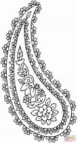 Simple Paisley Coloring Page Pages sketch template