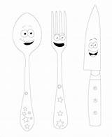 A Beautiful Funny spoon coloring Pages 6877485 Vector Art At Vecteezy sketch template