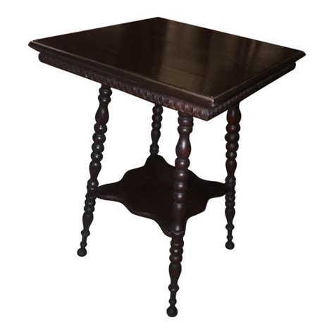 Antique Turned Spindle Leg Side Table | Chairish