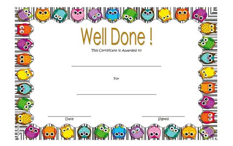 Printable Well Done Certificates