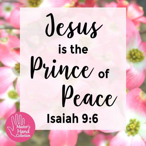 Jesus is the Prince of Peace Isaiah 9:6 Devotional - Master's Hand ...