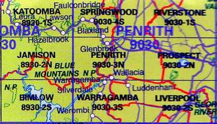 Penrith 9030-3N NSW Topographic Map Printed - A.B.C. Maps