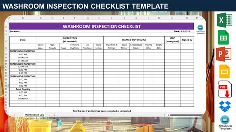 Toilet Cleaning Checklist Excel | Templates at allbusinesstemplates.com