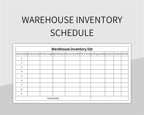 Warehouse Inventory Schedule Excel Template And Google Sheets File For ...