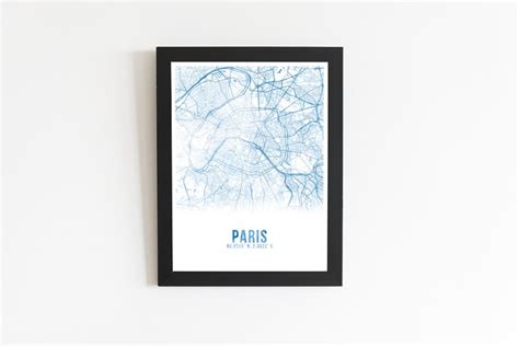 Paris Watercolor City Map Poster (2092008)