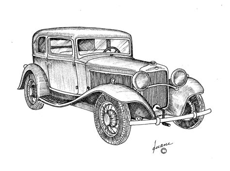 17+ Drawings Of Vintage Cars | Art cars, Drawings, Sketches