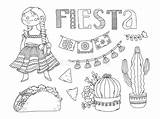 Mexican Fiesta Coloring Page sketch template