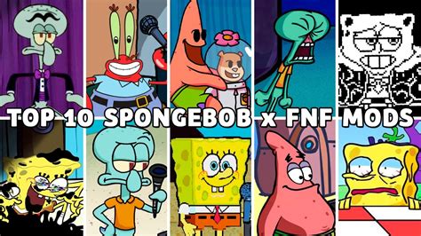 Top 10 Spongebob x FNF Mods (VS Spong, Squidward, Patrick, Krabs) - Friday Night Funkin' - YouTube