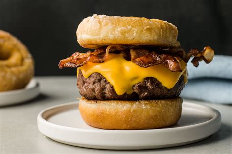 Check out this sweet and savory doughnut bacon cheeseburger, also known as the Luther burger ...