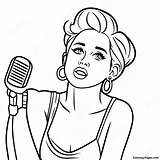 Miley Cyrus Singing On Stage Coloring Page  Pagescom sketch template