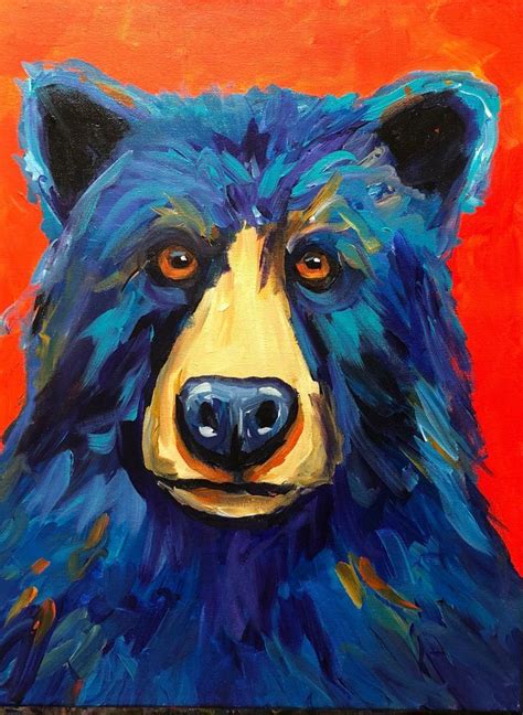 Check out this colourful bear painting from my #etsy shop. Isn’t he fun?? : Be... | Colorful ...