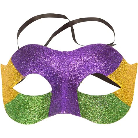 Glitter Mardi Gras Masquerade Mask 7in x 3 1/4in | Party City